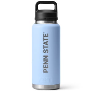 Yeti big sky blue 36oz Rambler bottle with chug cap and Penn State up side